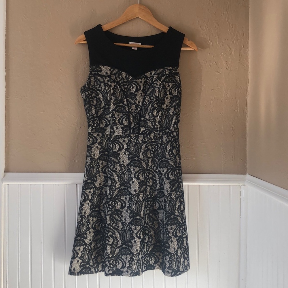 Lace Overlay fit and flare Dress 💖